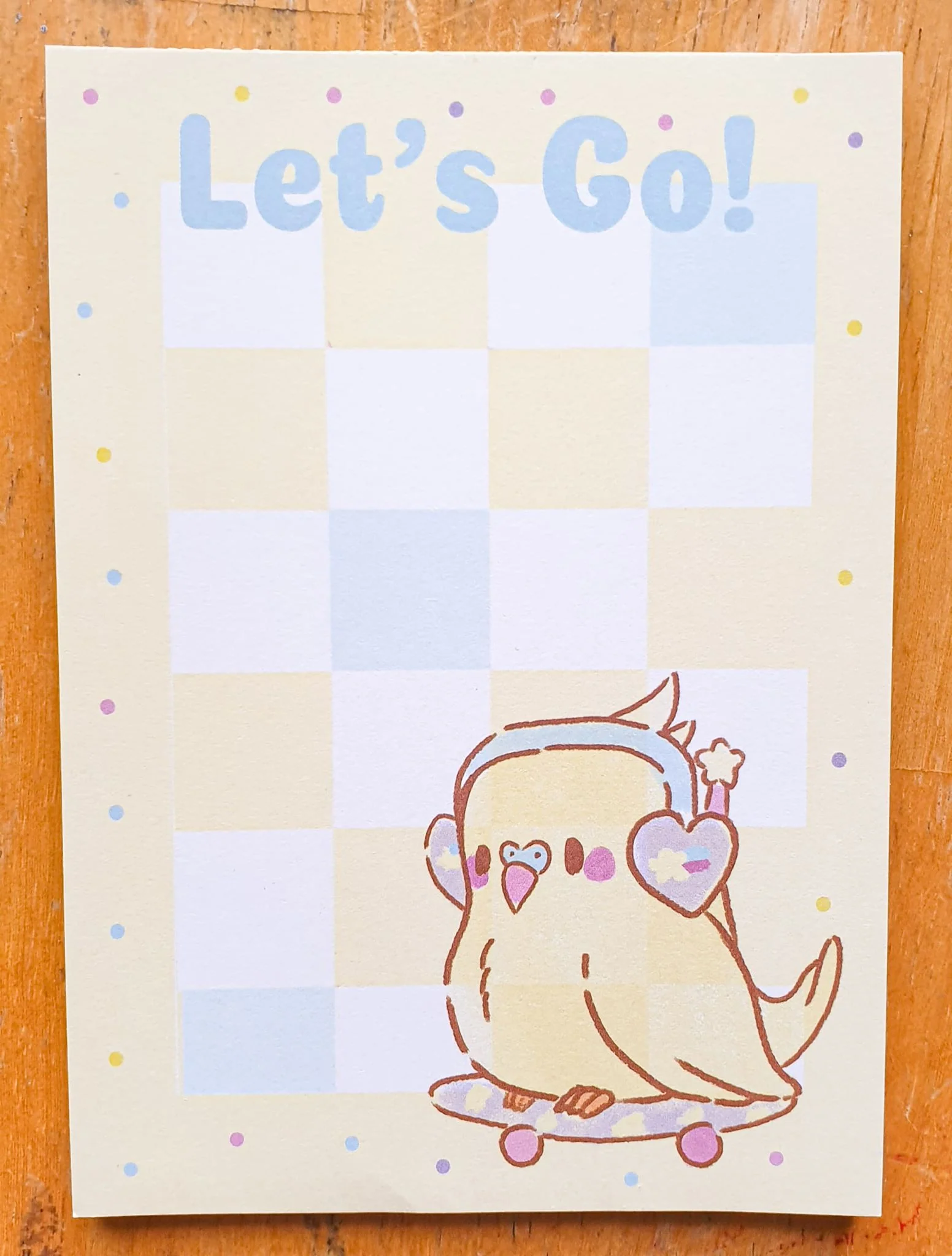 Let's Go! Sk8r Birb 4x6 Memo Pad - Image 3