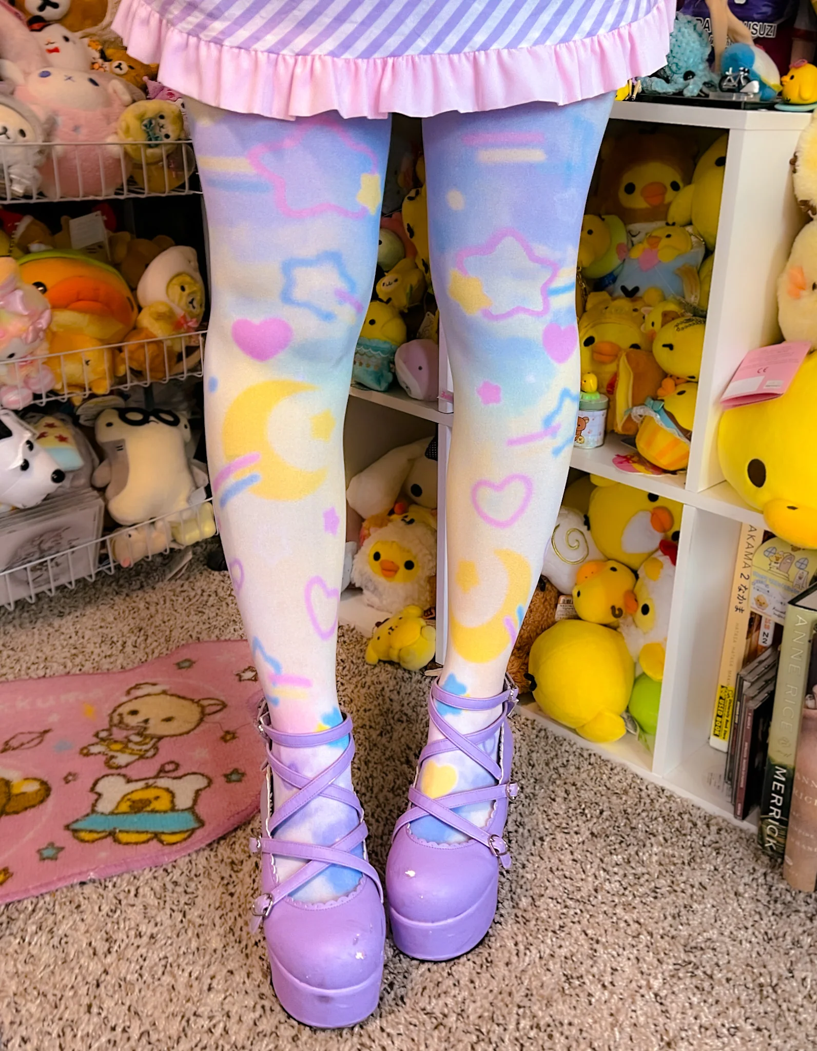 Rainbow Clouds Unisex Tights - Image 6