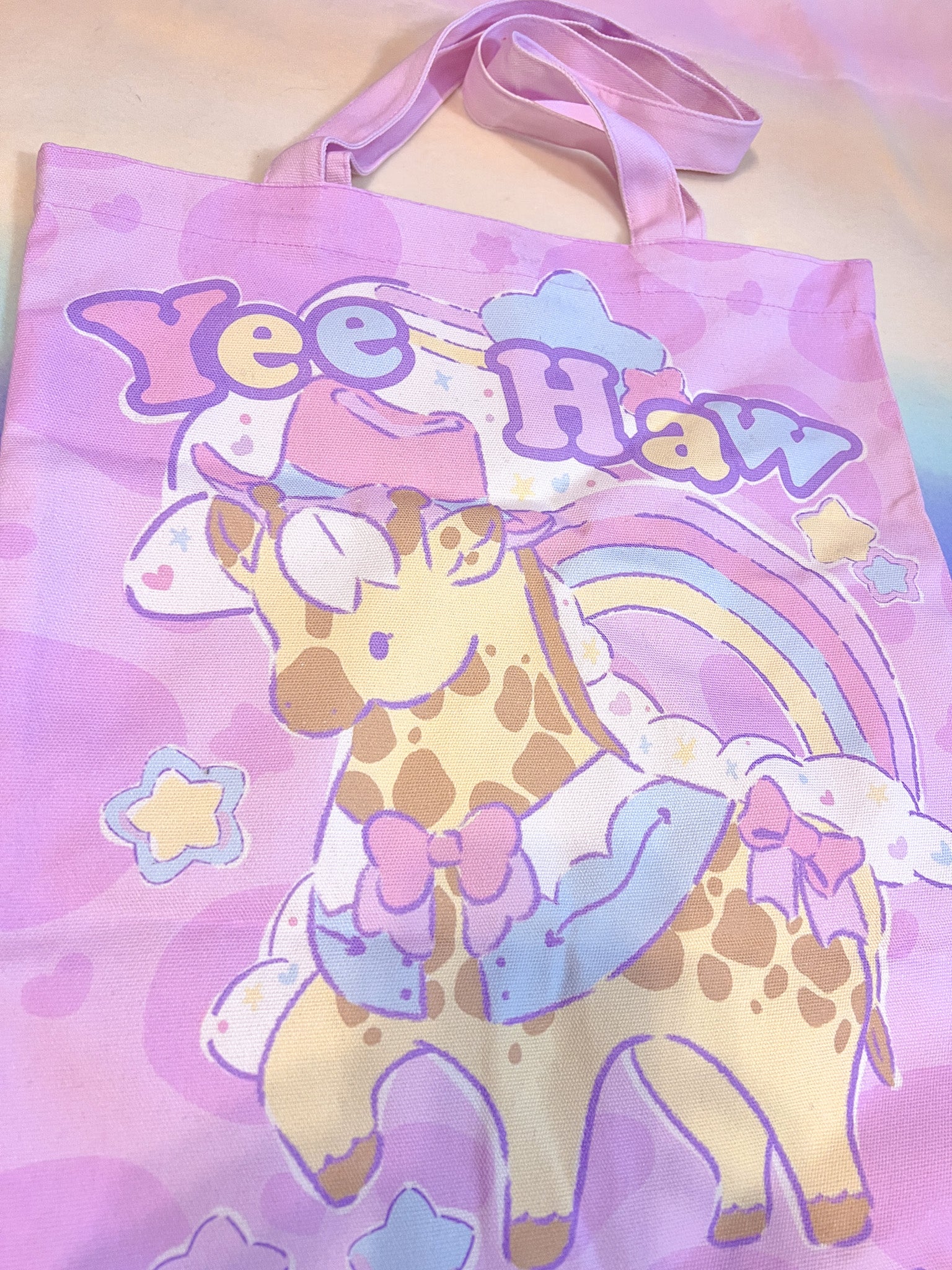 Sheriff Giraffe Pastel Canvas Tote - Image 3