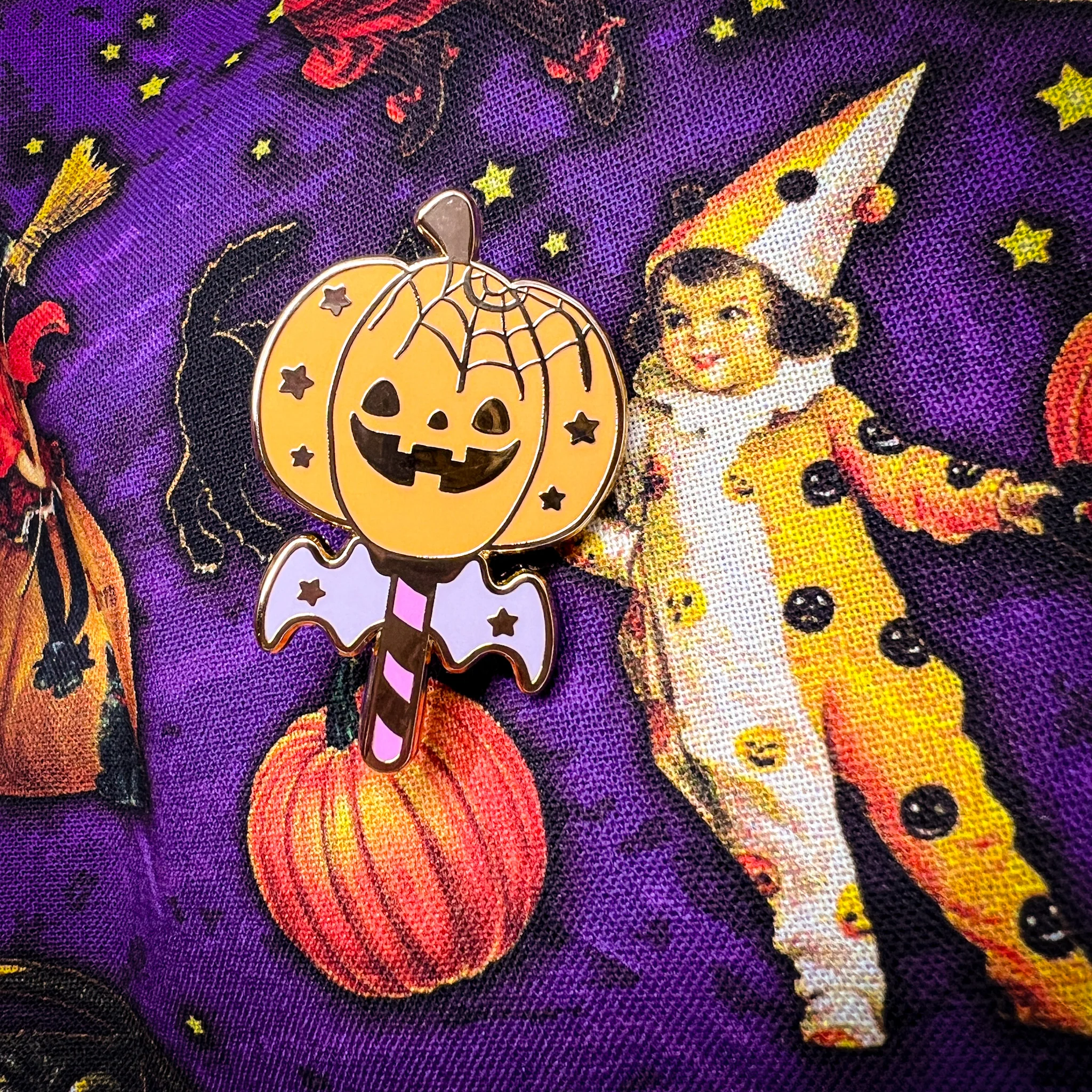 Pumpkin Wand Enamel Pin - Image 6